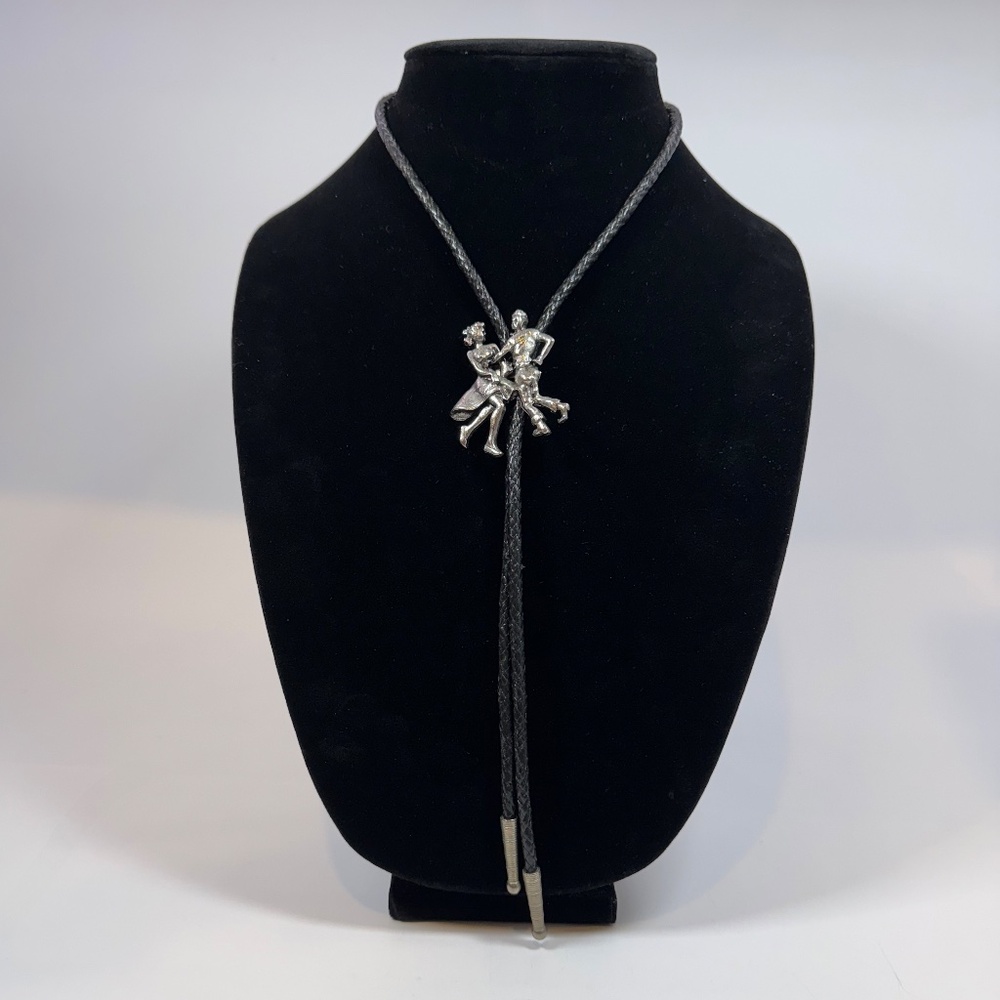 Black Leather Bolo Tie